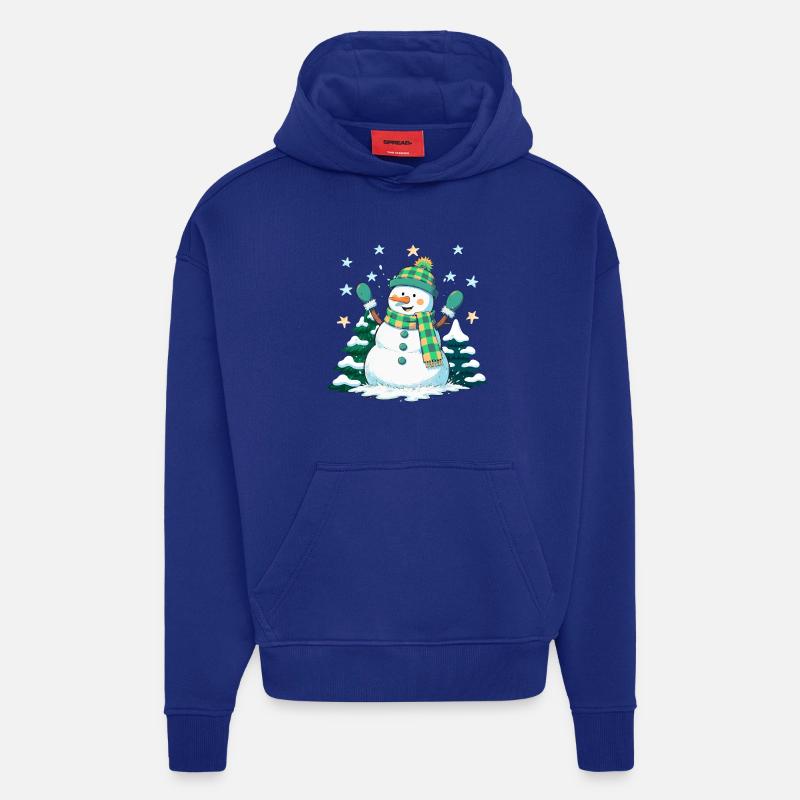 Fröhlicher Schneemann im Winterwald - Hoodie- made by SPREAD  - Iconic Blue