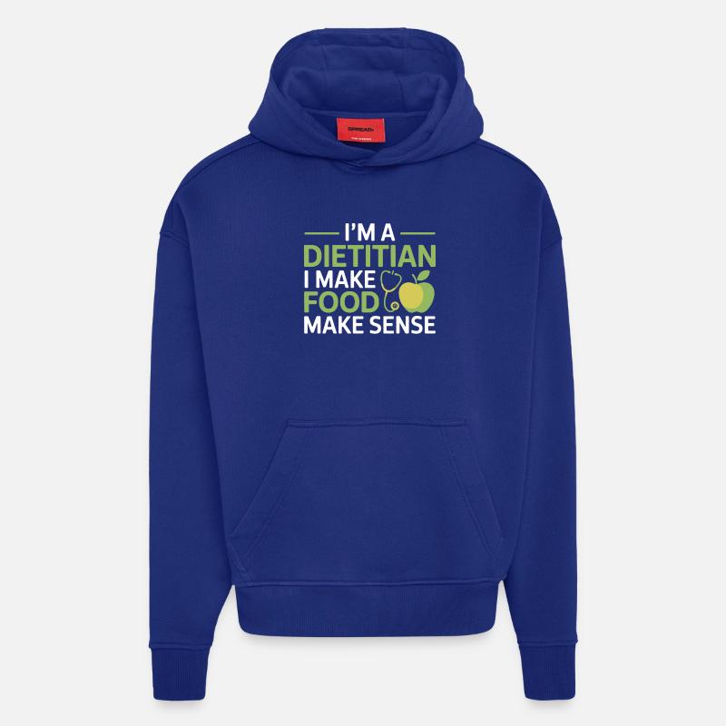 Diététiste Nutrition Simplifier la profession - Sweat à capuche bio épais oversize fabriqué en UE - Iconic Blue