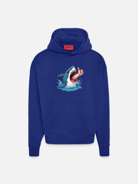 Bonne chance à l’humour de requin - Sweat à capuche bio épais oversize fabriqué en UE - Iconic Blue