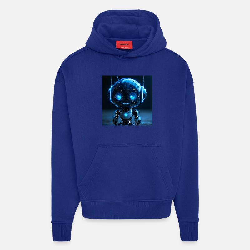 Robot ai sniffer de données - Sweat à capuche bio épais oversize fabriqué en UE - Iconic Blue
