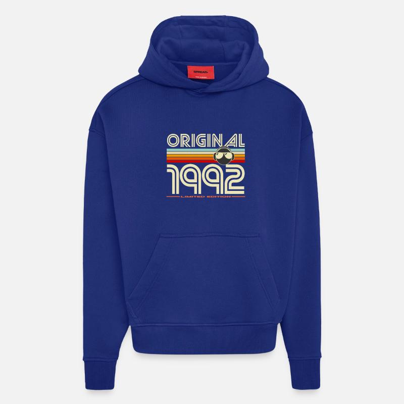 Original 1992 Retro Edition - Sweat à capuche bio épais oversize fabriqué en UE - Iconic Blue