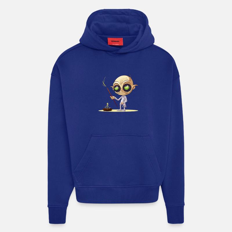 Alien Painter with Gold Dust - Hoodie- made by SPREAD  - Iconic Blue