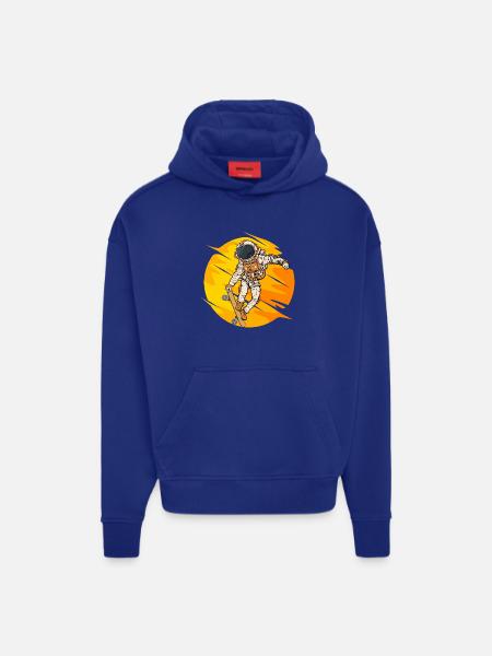Astronaut Skateboard Jump - Hoodie- made by SPREAD  - Iconic Blue