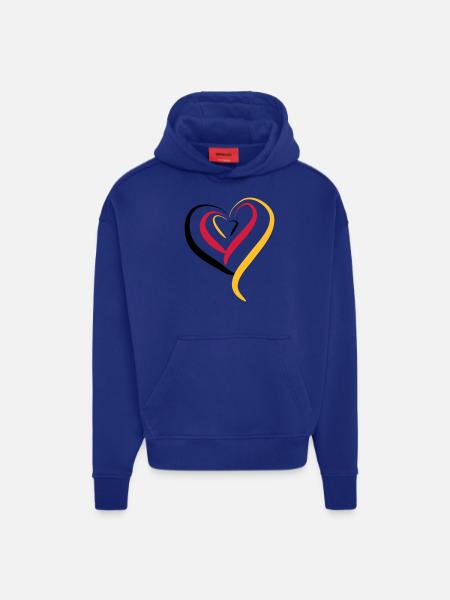 Deutschland Herz - Hoodie- made by SPREAD - Iconic Blue