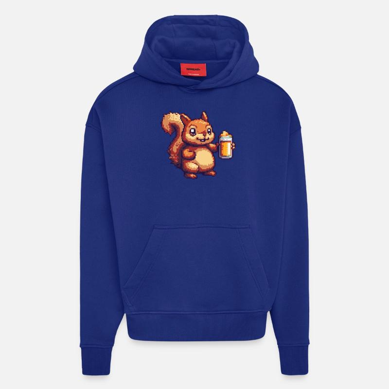 Squirrel Pixel Beer - Hoodie- made by SPREAD - Iconic Blue