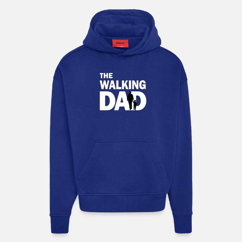 The walking dad - Sweat à capuche bio épais oversize fabriqué en UE - Iconic Blue
