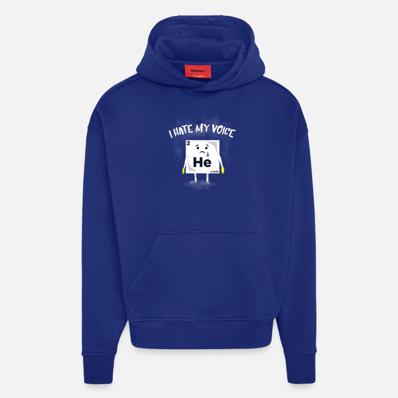 Cadeau d'hélium bras - Sweat à capuche bio épais oversize fabriqué en UE - Iconic Blue