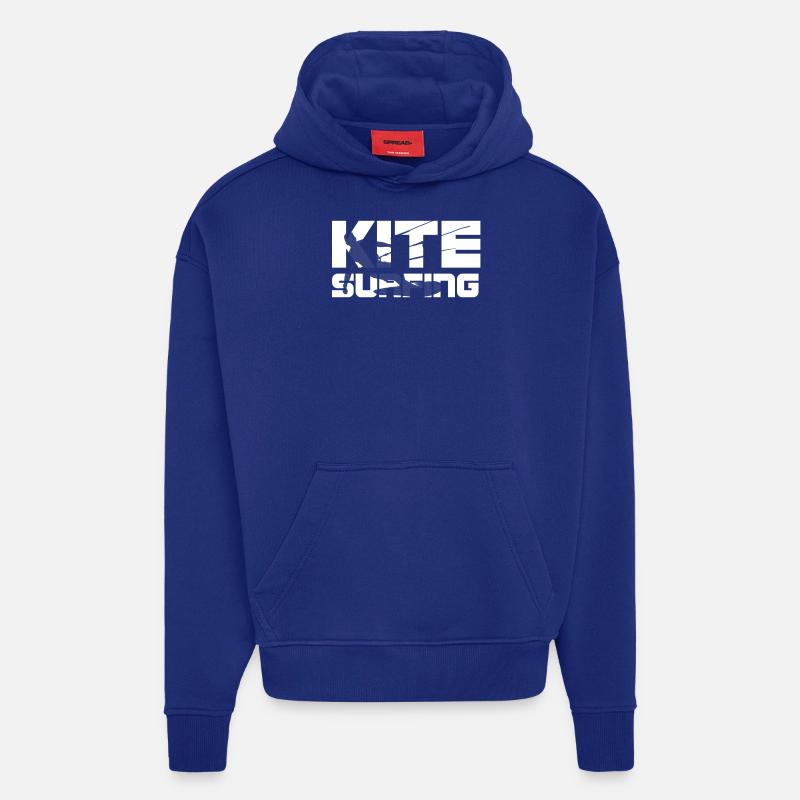 Kitesurf - Kitesurf - Kitesurf - Cadeau - Sweat à capuche bio épais oversize fabriqué en UE - Iconic Blue