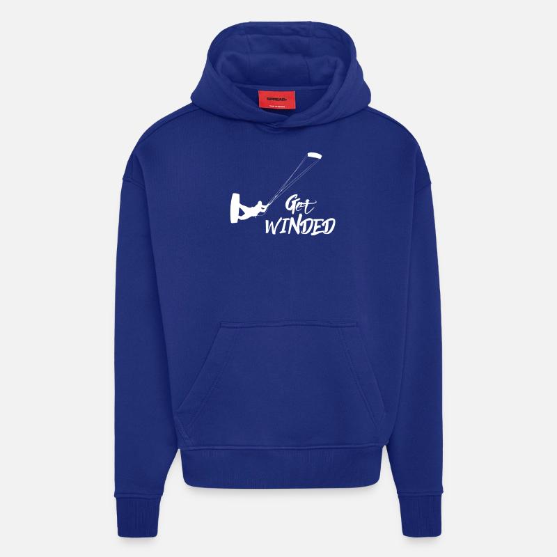Kitesurf - Kitesurf - Kitesurf - Kitesurf - Sweat à capuche bio épais oversize fabriqué en UE - Iconic Blue