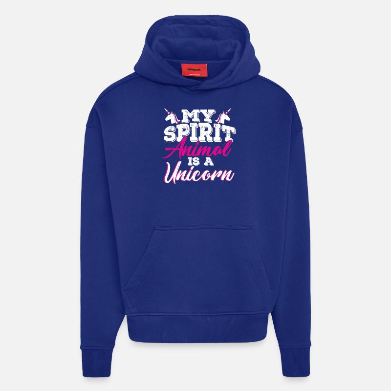 licorne - Sweat à capuche bio épais oversize fabriqué en UE - Iconic Blue