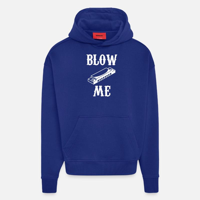 harmonica - harmonica player - harmonica - Hoodie- made by SPREAD - Iconic Blue