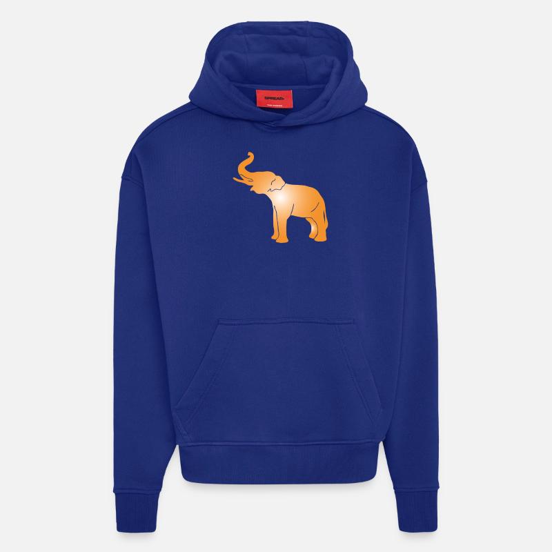 éléphant silhouette éléphant - Sweat à capuche bio épais oversize fabriqué en UE - Iconic Blue