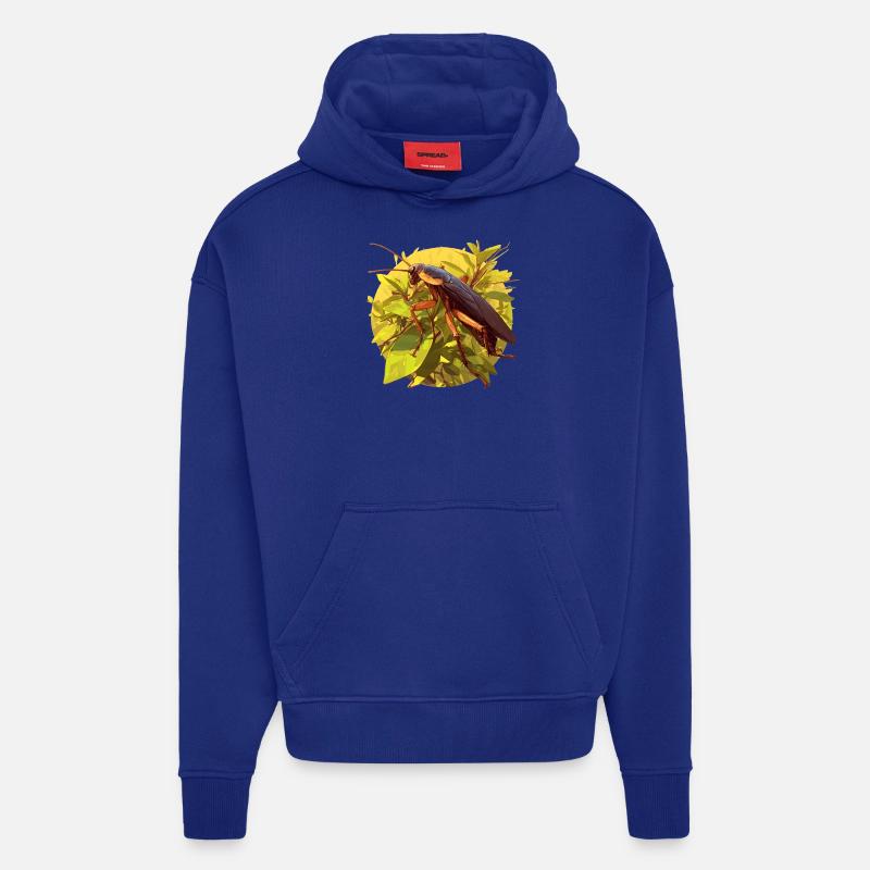 cafards cafards cafards cafard - Sweat à capuche bio épais oversize fabriqué en UE - Iconic Blue