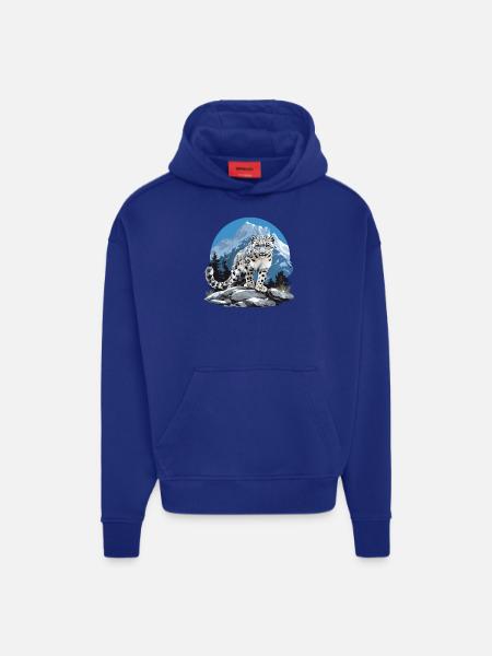 Snow Leopard Schneeleoparden Schneeleopard - Hoodie- made by SPREAD - Iconic Blue