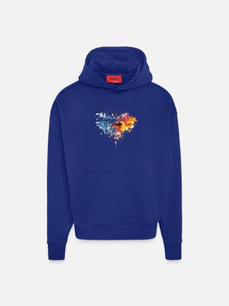 Gdynia - Sweat à capuche bio épais oversize fabriqué en UE - Iconic Blue