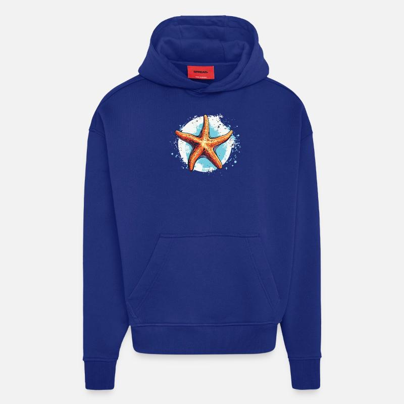 Une étoile de mer - Sweat à capuche bio épais oversize fabriqué en UE - Iconic Blue