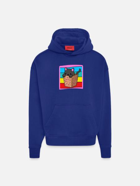 Cat in a box - Hoodie- made by SPREAD  - Iconic Blue