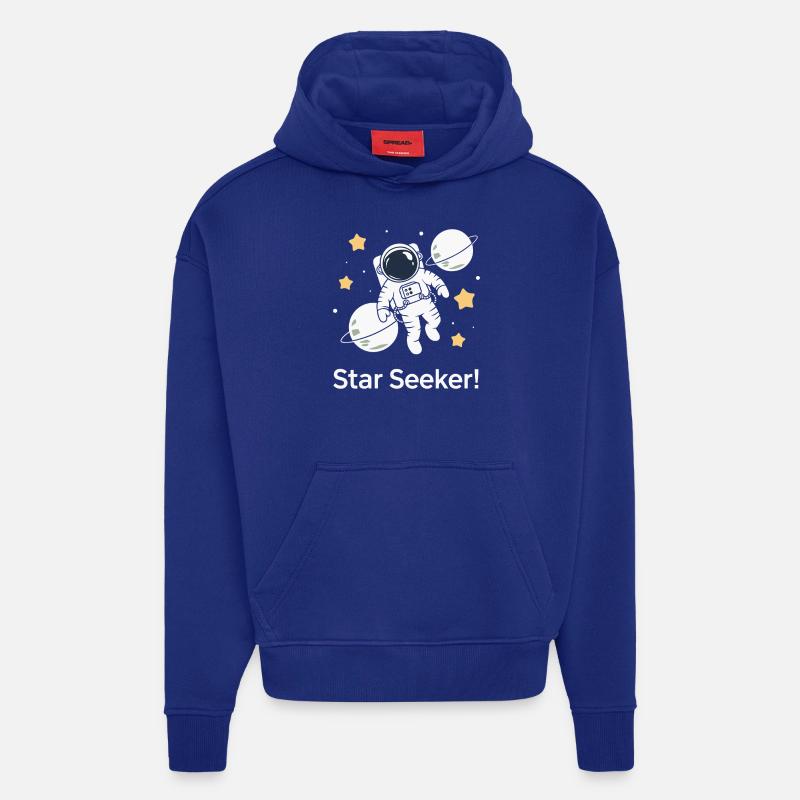CHERCHEUR D’ÉTOILES - Sweat à capuche bio épais oversize fabriqué en UE - Iconic Blue
