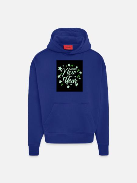 Nouvel An 7 - Sweat à capuche bio épais oversize fabriqué en UE - Iconic Blue