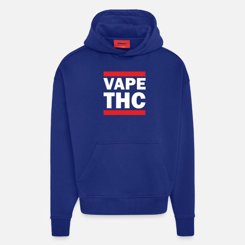 Vape THC White - Hoodie- made by SPREAD  - Iconic Blue