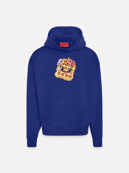 Waffle with flowers - Hoodie- made by SPREAD  - Iconic Blue