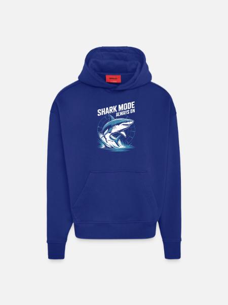 Hajtilstand altid på maritimt design - Heavyweight oversized organic hoodie made in EU - Iconic Blue