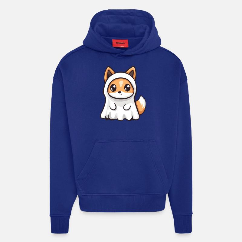 Fox Halloween Comic Ghost - Hoodie- made by SPREAD  - Iconic Blue