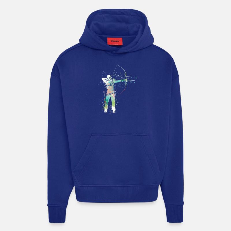 Splash Tir à l’arc - Sweat à capuche bio épais oversize fabriqué en UE - Iconic Blue