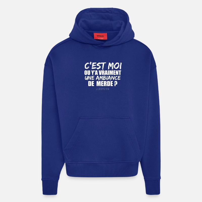 Leodagan Ambiance - Sweat à capuche bio épais oversize fabriqué en UE - Iconic Blue
