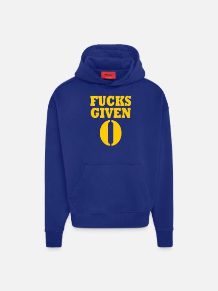 Zero fucks given - Sweat à capuche bio épais oversize fabriqué en UE - Iconic Blue