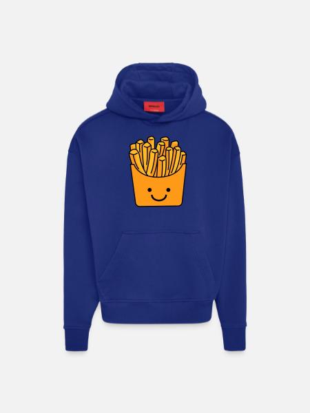 Frites françaises Smile - Sweat à capuche bio épais oversize fabriqué en UE - Iconic Blue