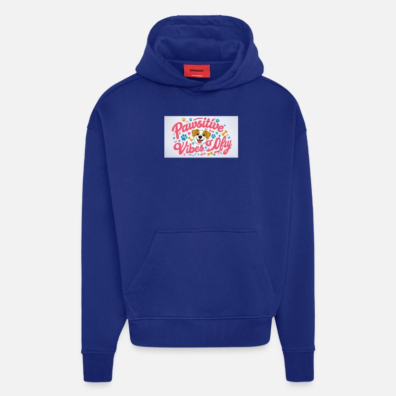 Conception pour chien - Sweat à capuche bio épais oversize fabriqué en UE - Iconic Blue
