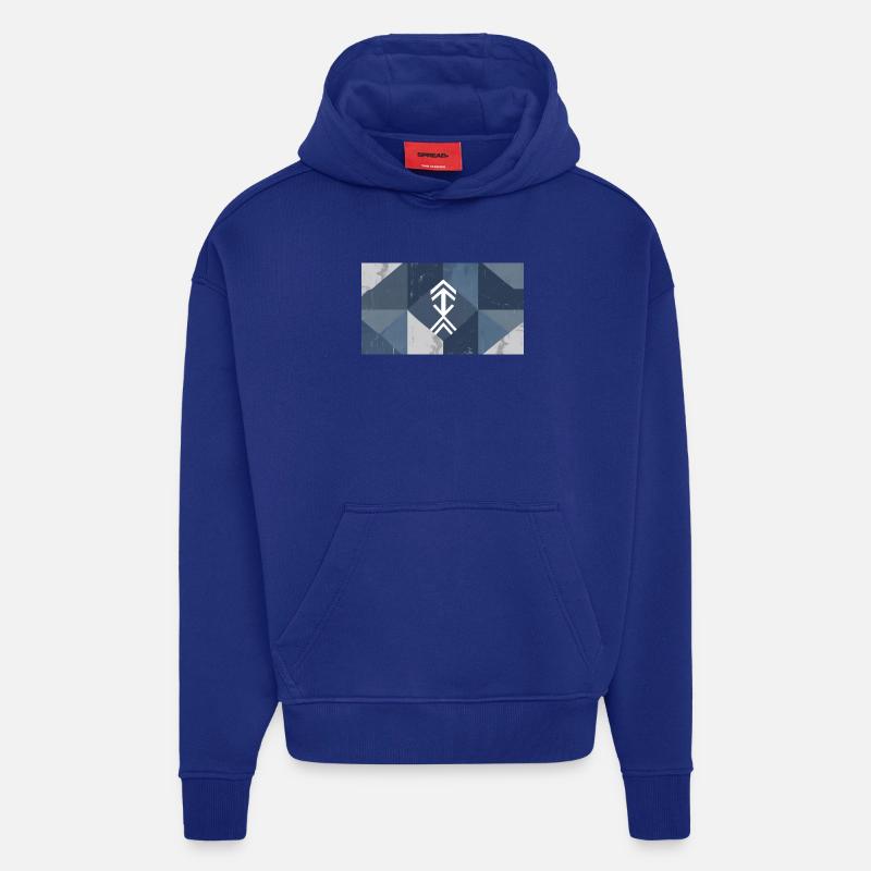 Geometric Blue Element Pattern - Hoodie- made by SPREAD - Iconic Blue