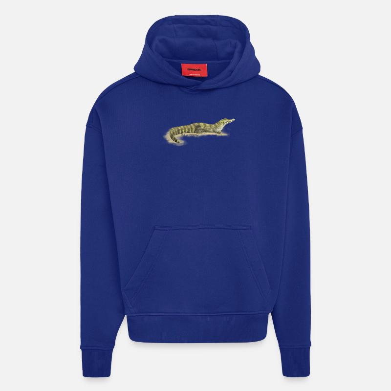Baba (Caiman crocodilus) - Sweat à capuche bio épais oversize fabriqué en UE - Iconic Blue