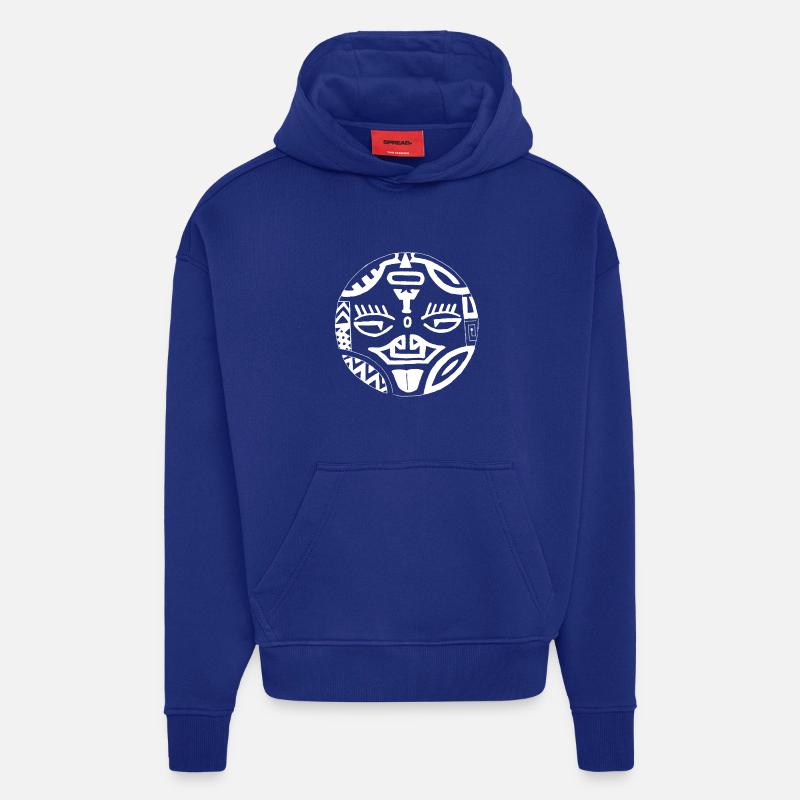 Face 2 Face zurück - Hoodie- made by SPREAD  - Iconic Blue