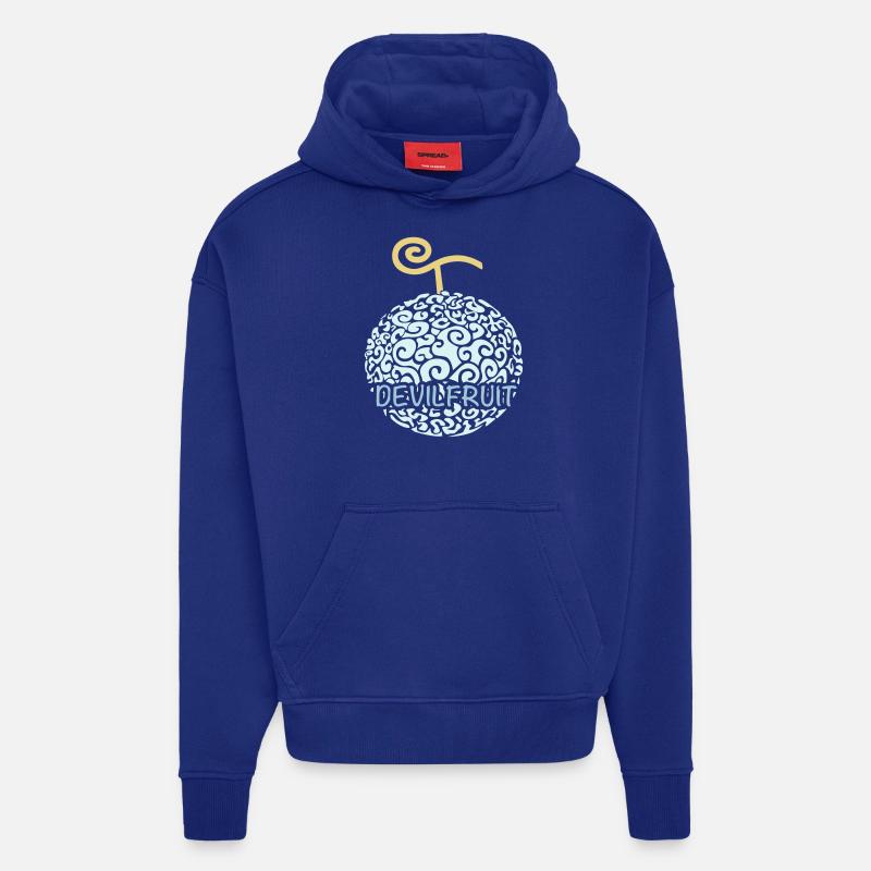 devil-fruit - Sweat à capuche bio épais oversize fabriqué en UE - Iconic Blue