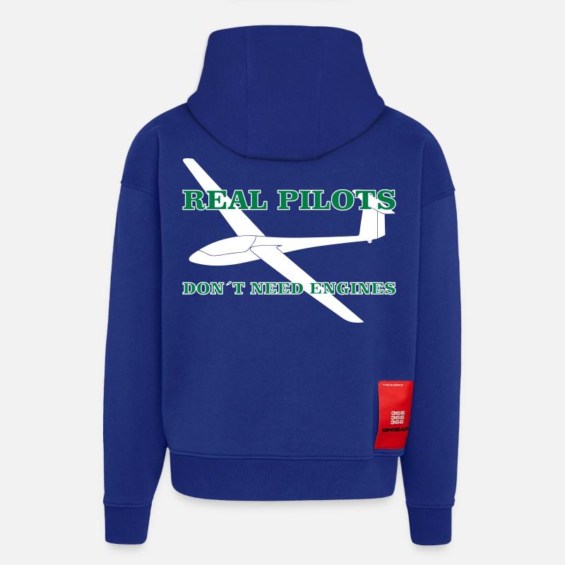 Les planeurs volent - Sweat à capuche bio épais oversize fabriqué en UE - Iconic Blue