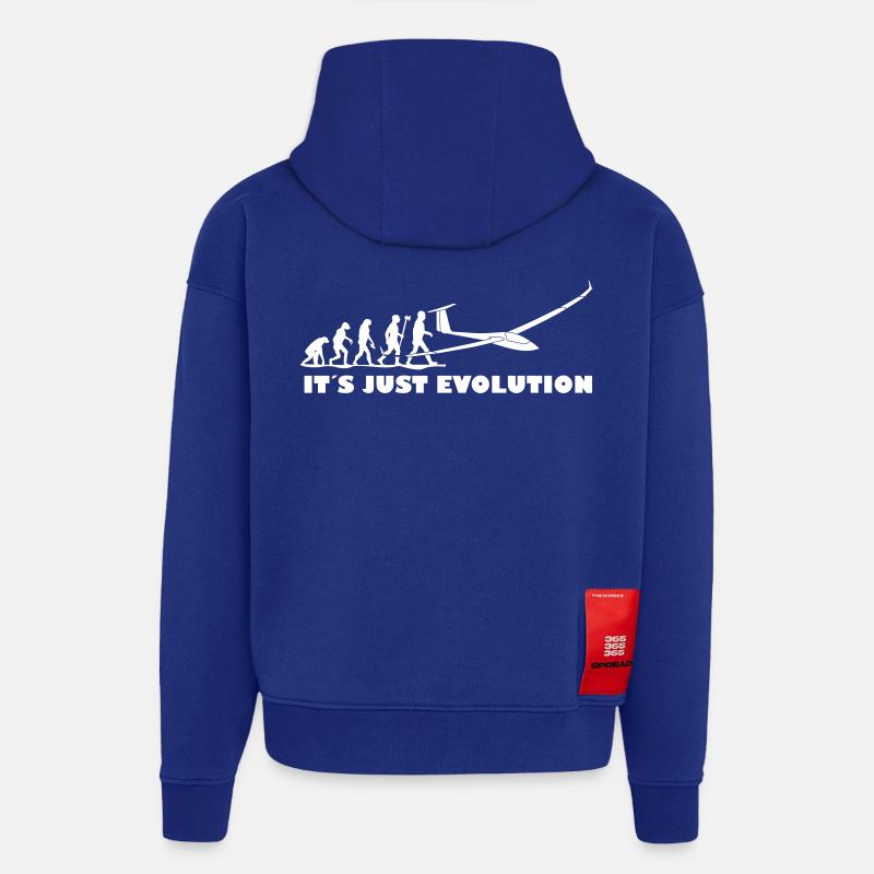 evolution gliding glider pilot - Hoodie- made by SPREAD  - Iconic Blue