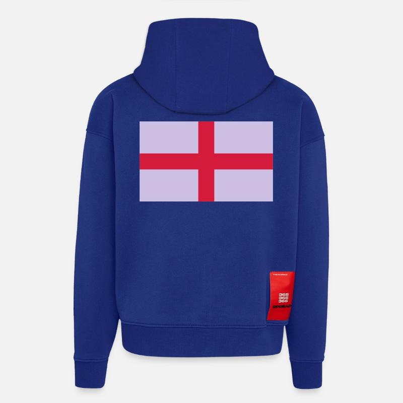 Drapeau national de l Angleterre - Sweat à capuche bio épais oversize fabriqué en UE - Iconic Blue