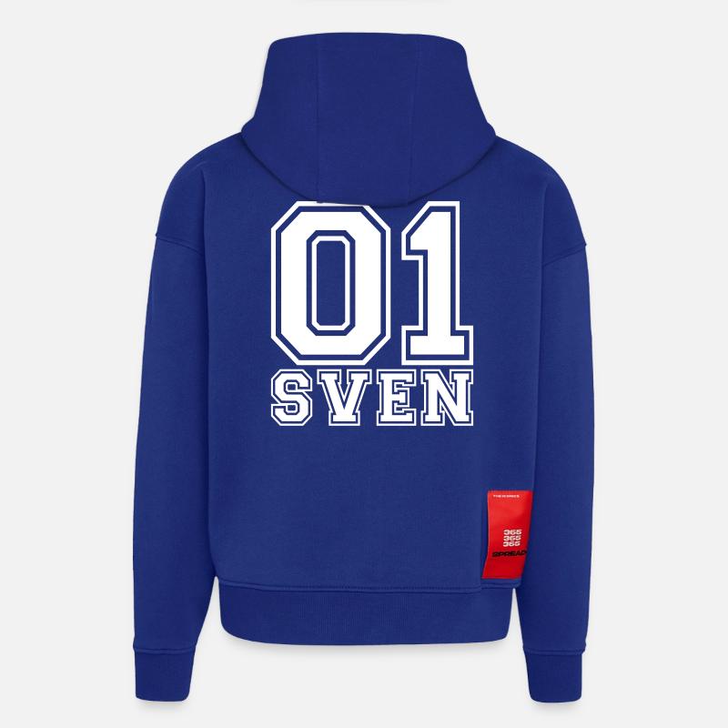 Sven - Nom - Sweat à capuche bio épais oversize fabriqué en UE - Iconic Blue