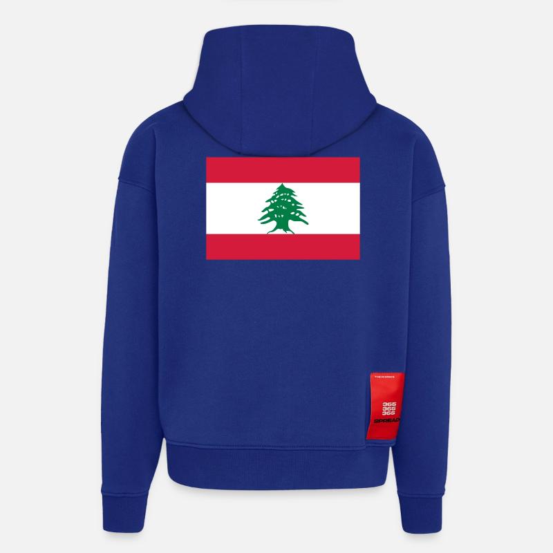 Drapeau national du Liban - Sweat à capuche bio épais oversize fabriqué en UE - Iconic Blue