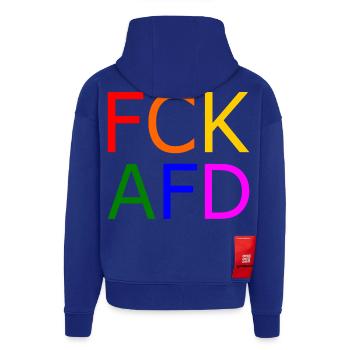 Fck afd - Hoodie- made by SPREAD  - Iconic Blue - Hinten
