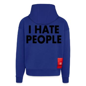 I hate people - Hoodie- made by SPREAD  - Iconic Blue - Hinten