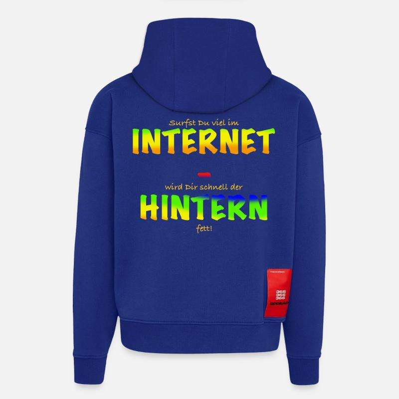 Cul d’Internet - Sweat à capuche bio épais oversize fabriqué en UE - Iconic Blue