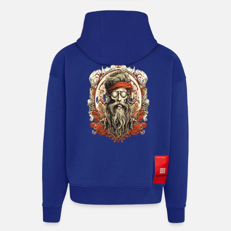 Retro Ghost Hunter TattooDesign - Hoodie- made by SPREAD  - Iconic Blue