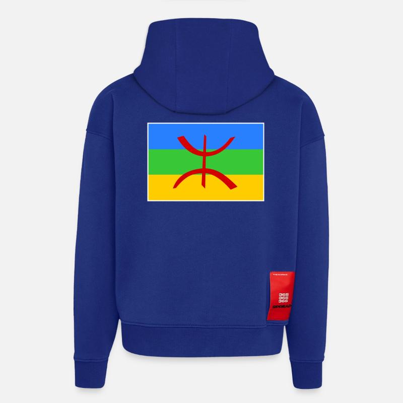 Amazigh - Sweat à capuche bio épais oversize fabriqué en UE - Iconic Blue