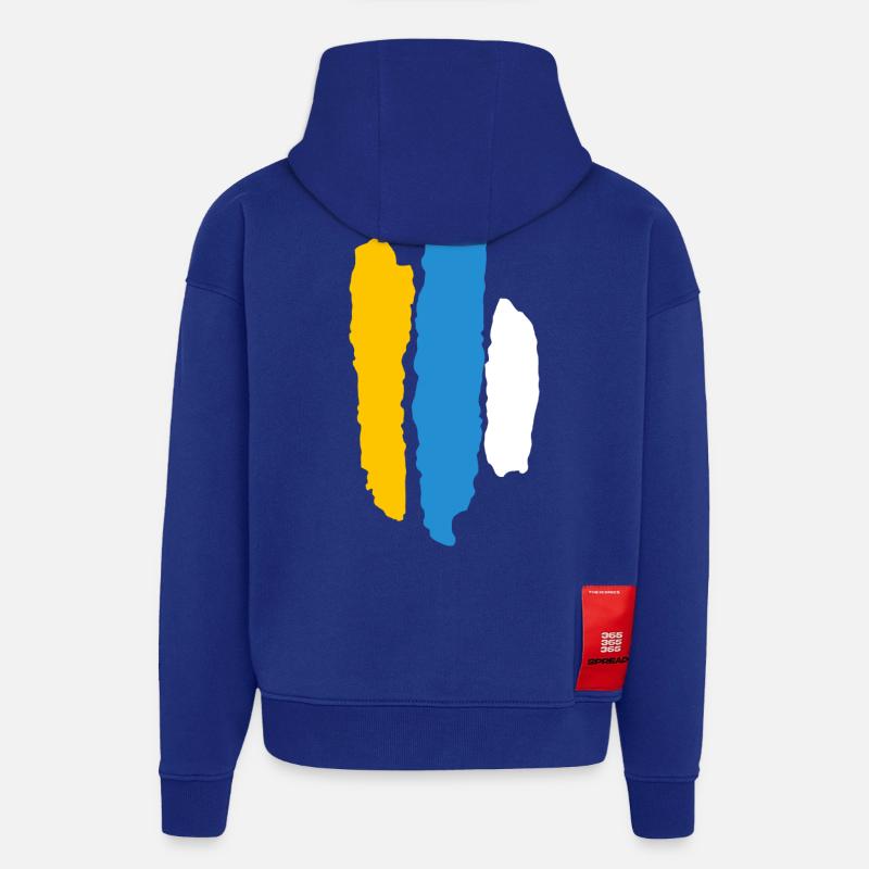 drapeau Canaria - Sweat à capuche bio épais oversize fabriqué en UE - Iconic Blue