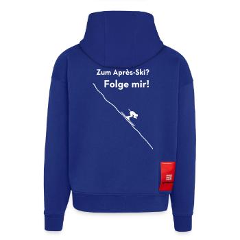 Zum Apres Ski Folge Mir Lustiger Ski Spruch - Hoodie- made by SPREAD  - Iconic Blue - Hinten