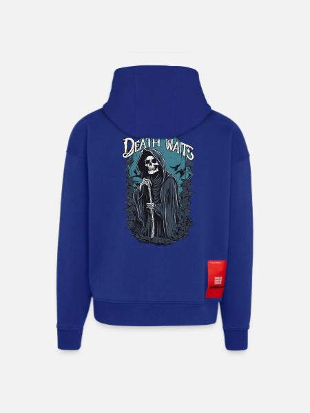 Sensenmann "Death Waits" Gothic Art - Hoodie- made by SPREAD  - Iconic Blue