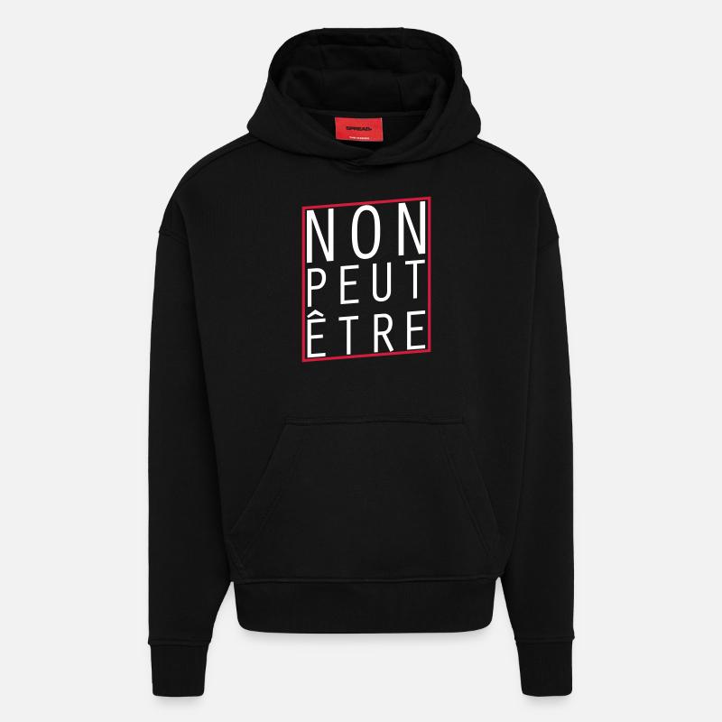 Non peut-être - Sweat à capuche bio épais oversize fabriqué en UE - SOLID BLACK